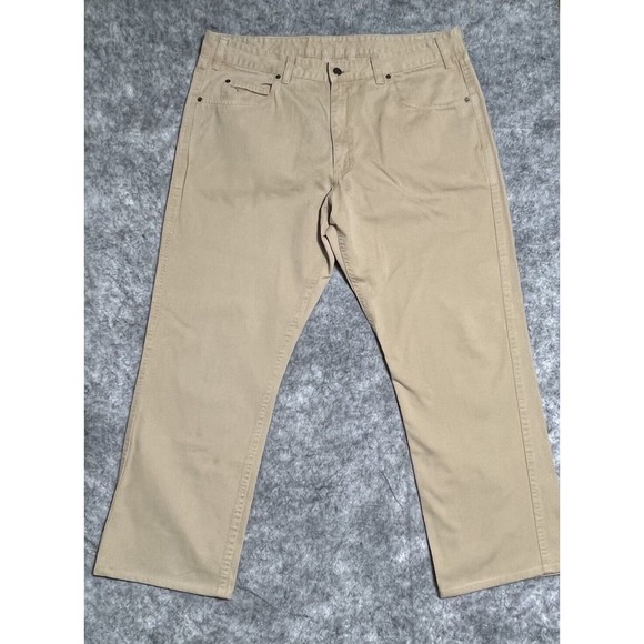 R.M. WILLIAMS AUSTRALIA Jeans Mens TAG 40R FIT 38.5x28 Altered Hem Tan - Picture 3 of 17